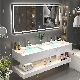  Solid Surface Rock Plate Double Basin Toilet Porcelain Wall Hung Vanity Sink Bathroom Cabinet