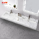 Calacatta Marble Texture Wall Hung Cabinet Handmade Solid Surface Sink manufacturer