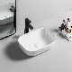 Bathroom Ceramic Rectangle Vessel Sink Table Top Mounted Wash Basin Sink