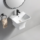 Sanitary Ware Ceramic Art Wash Hand Basin Semi Pedestal Bathroom Sink