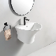  Ceramic Wall Hung Basin Bathroom Sinks Semi-Pedestal Basin Hand Wash Sink