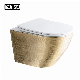  Gold and Silver Black Color Ceramic Wall Hung Toilet Accept Customized Design Rimless Toilet