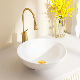 Lavabos Modern White Round Countertop Bathroom Washbasin Ceramic Sink Bowl Art Basin manufacturer