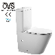  Ovs CE Europe Sanitary Ware Water Closet Ceramic Washdown Open Rimless Highly Efficient Dual-Flush Two Piece Toilet