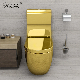 CE Certificated Watermark Toilet Gold Toilet Ceramic Two Piece P Trap Toilet manufacturer