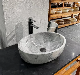  Customized Bathroom Luxury Sanitary Ware White Marble Basin Stone Sink Wash Basin
