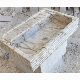 Newstar Wall Hung Calacatta Gold Marble Sink Handcarved Washbasin Rectangle Sink