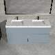 Solid Surface Corainy Furniture Washbasin with Solid Wood Cabinet Sanitary Ware Basin