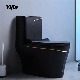  Black Gold Bathroom Ceramic Sanitary Ware Washdown One Piece Wc P-Trap/S-Trap Color Toilet
