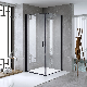 Bathroom Corner Glass Shower Cabin with Zinc Pivot Hinge Door