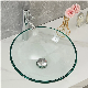  Modern Tempered Glass Hand Wash Sink: Stylish and Eco-Friendly Bathroom Vessel with Transparent Basin and Countertop Mounting for Home and Hotel Washrooms