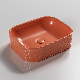  Light Luxury New Design Hot Sale Orange Washing Sink Hotel Table Above Counter Mounted Art Basin Basins Sinks