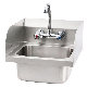 Stainless Steel Hand-Washing Basin with Tall Side and Backsplashes