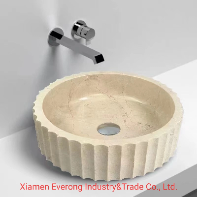 Natural Beige/Stone/Marble Toilet Vanity Top Sink Wash Hand Basin on Wholesale