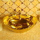High Quality Commercial Counter Top Golden Basin for Bathroom and Hotel