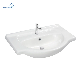 Aquacubic Rectangular Bathroom Cabinet Semi-Recessed Above Counter Ceramic Wash Basin