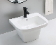 2022 Vanity Sink Semi Half Pedestal Basin Wall Hang Ceramic Wall Hung Wash Basin with Half Semi Pedestal