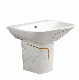  Sinks Art Basin Half Semi Pedestal Multi Color Marble Rectangle Washing Basin