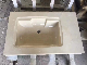 Natural Cream Marble One Piece Vanity Top Wash Basin for Hotel Bathroom manufacturer