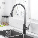  304 Stainless Steel Single Hole Pull-out Single Handle Flexible Gooseneck Kitchen Faucet