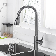 304 Stainless Steel Single Hole Pull-out Single Handle Flexible Gooseneck Kitchen Faucet