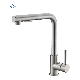  Hot Selling Single Handle Brushed Stainless Steel Pull-Down Kitchen Sink Tap Taps Mixer Faucets with Pull Down Sprayer