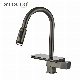  Waterfall Grey Sink Kitchen Faucet Hot Cold Single Hole Pull out Mixer Tap Multiple Water Outlets Rotation Rainfall Faucet Tap