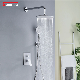 Sanipro High Pressure Brass Rainfall Showerset Bathroom Shower Mixer Faucet Hidden in Wall Mounted Rain Concealed Shower Set