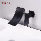 Fyeer Black Painted Wall Mounted Bathroom Waterfall Basin Faucet