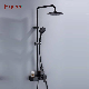 Fyeer Square Body Mixer Rainfall Black Painted Shower Set