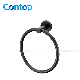 Round Design Solid Brass Matte Black Towel Ring manufacturer