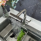 New Arrival Style 304 Stainless Steel Waterfall Matte Black Kitchen Mixer Sink Faucet with Pull Down Sprayer