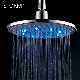  No Battery 8 Inch Top LED Shower Head with 3 Color Temperature Controlled
