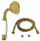  New Brass Ceramics Telephone Handheld Shower Head with Hose Retro Style Gold Finish (Shower head + hose, Gold)