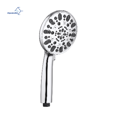 Bathroom Hotel 5" Chrome Face 7 Spray Setting Handheld Shower Head with High Pressure