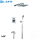  Silver Bathroom Shower Hot and Cold Shower Mixer in Wall Mounted Rain Concealed Shower Set