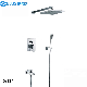Silver Bathroom Shower Hot and Cold Shower Mixer in Wall Mounted Rain Concealed Shower Set