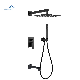 Matte Black Shower System Set 12 Inches Shower Tub Combo Wall Mounted Rainfall Shower Head Handheld Shower Bathroom Luxury Rain Rough-in Valve Body and Trim Kit