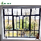 China Window Glass Black Aluminum Frame Houses Tempered Glass Casement Window with Grill Design