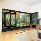 Custom Size House Exterior Balcony Kitchen Double Glazed Glass Aluminum Alloy Sliding Folding Window