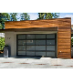 Aluminum Alloy Frosted Glass Modern New Black Combined Automatic Garage Door for Villa Modern Garage Door