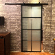 Frosted Glass Interior Steel Frame Sliding French Barn Door manufacturer