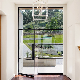 Modern House Tempered Glass Double Exterior Door Entry Wrought Iron Glass Door manufacturer
