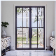 New Design Popular Style Cheap Price Loft Doors Black Frame Customized Size and Design Glass Iron Door manufacturer