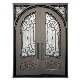 Basic Customization European Security Home Arched Single Double Main Entrance Front Entry Wrought Iron Door Price