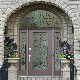  Beautiful Metal Door Single Front Entry Powder Coated Wrought Iron Door with Temper Glass