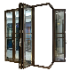  Modern Office Black Grill Bi Folding Door Tempered Glazed Exterior House Steel Bifold Doors