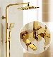 Five Star Standard Luxury Golden Brass Shower Set, Hand Shower, Rain Shower for Hotel and Villa manufacturer