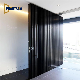 Luxury Modern Black Vertical Slats Design Villa Exterior Large Size Heavy Duty Hinge Pivot Aluminum Front Entry Door