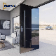 High Gloss Titanium Gray Mirrored S304 Stainless Steel Pivot Entry Door Entrance Front Doors manufacturer